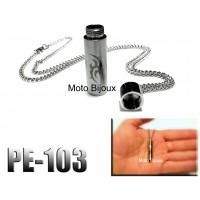 Pe-103, Pendentif  Mini-Urne Tribal, acier inoxidable ( Stainless Steel )